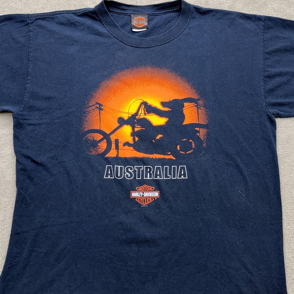 2000 Harley Davidson Australia Trivett Sydney Tee Shirt Lg Kangaroo Chopper Y2K - Picture 2 of 12